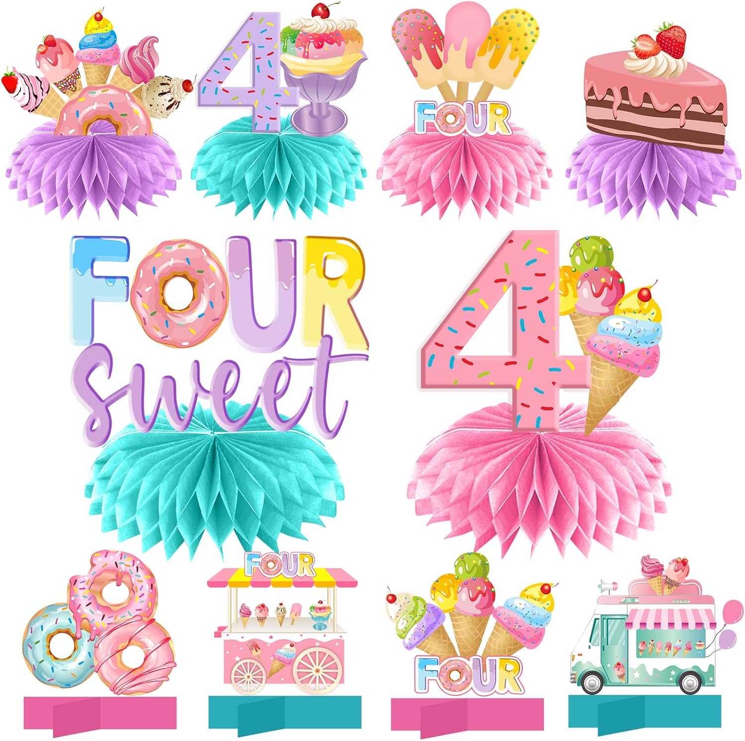 We All Scream 4 Ice Cream Birthday Centerpieces