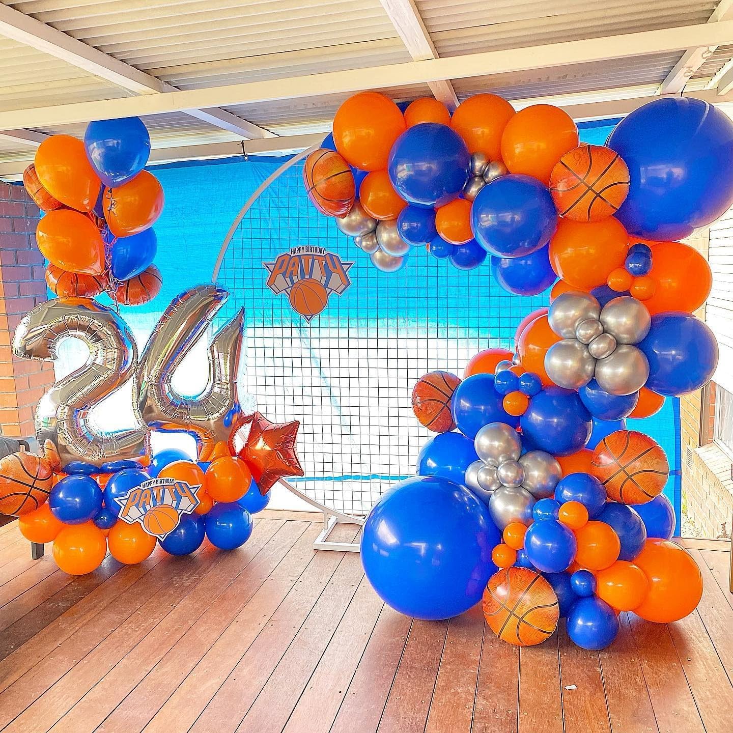 Dusty Blue Sport Birthday Balloons Garland Kit
