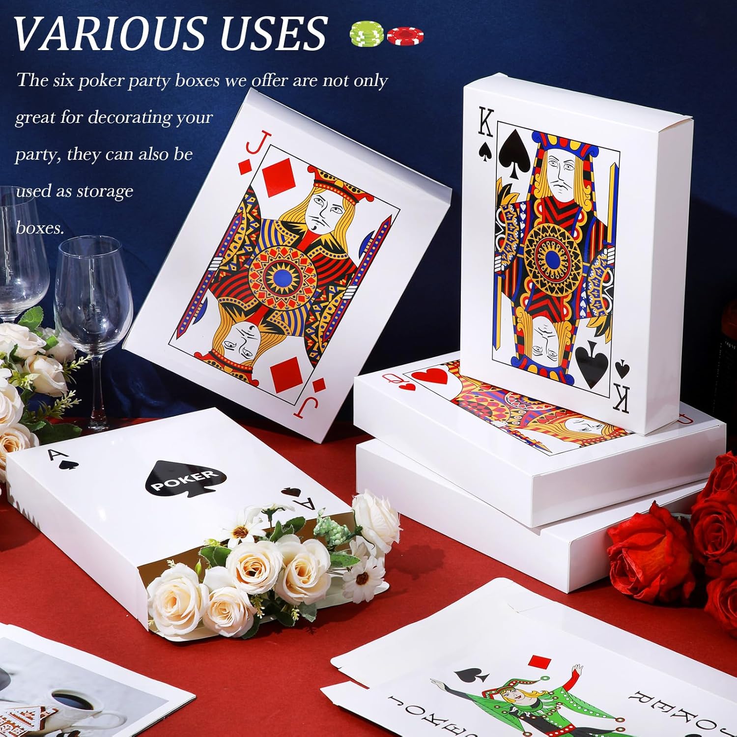 24 Pcs Casino Poker Card Centerpieces Party Decorations