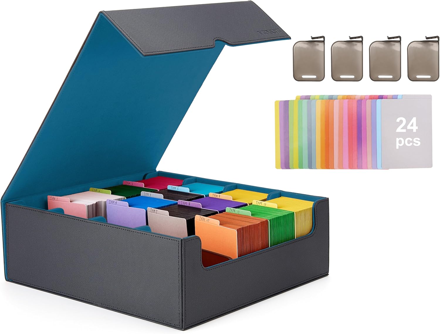 Venssu 4-Row Card Storage Box for 3000 Magic Cards