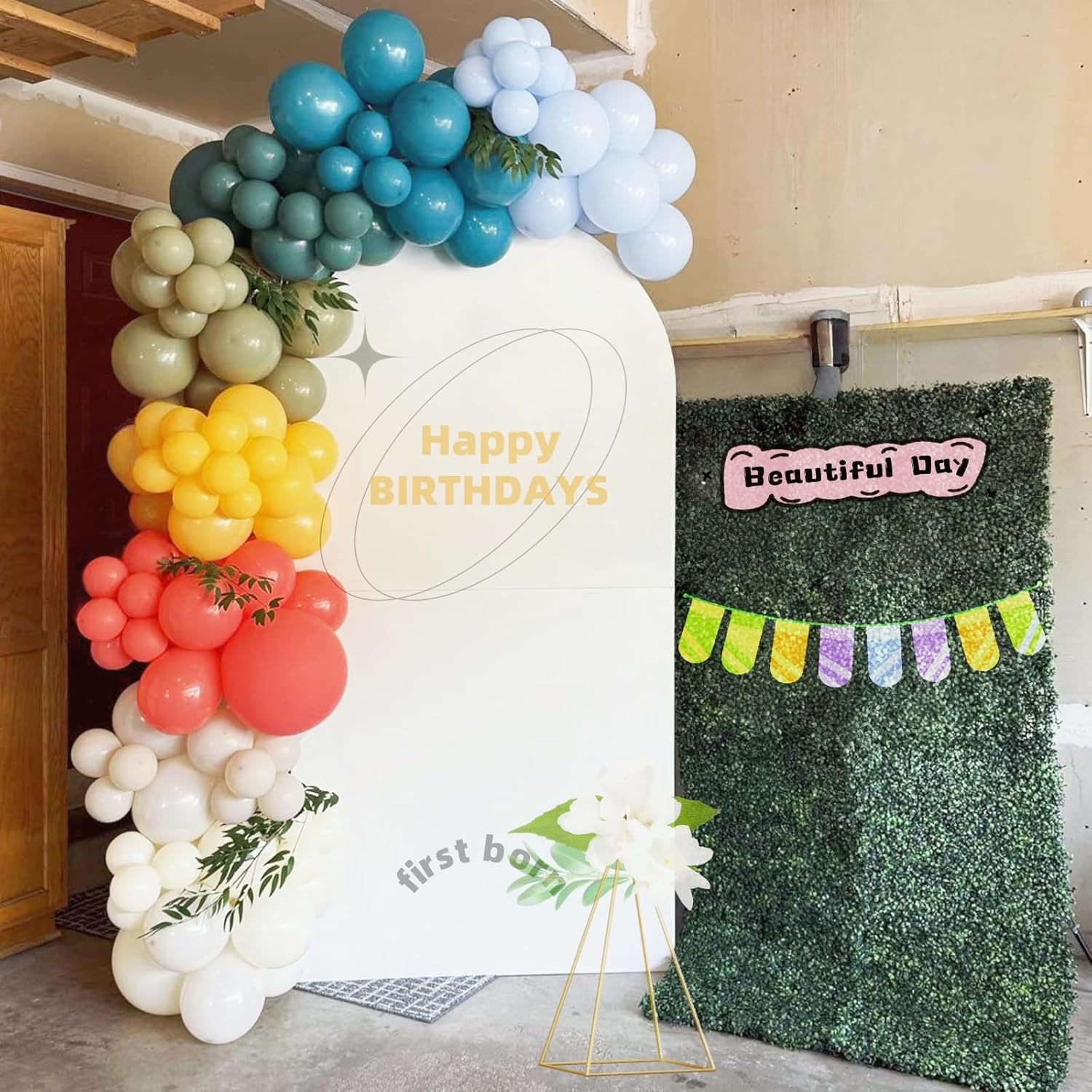 Retro Boho Balloon Arch Garland Kit for Birthday Parties