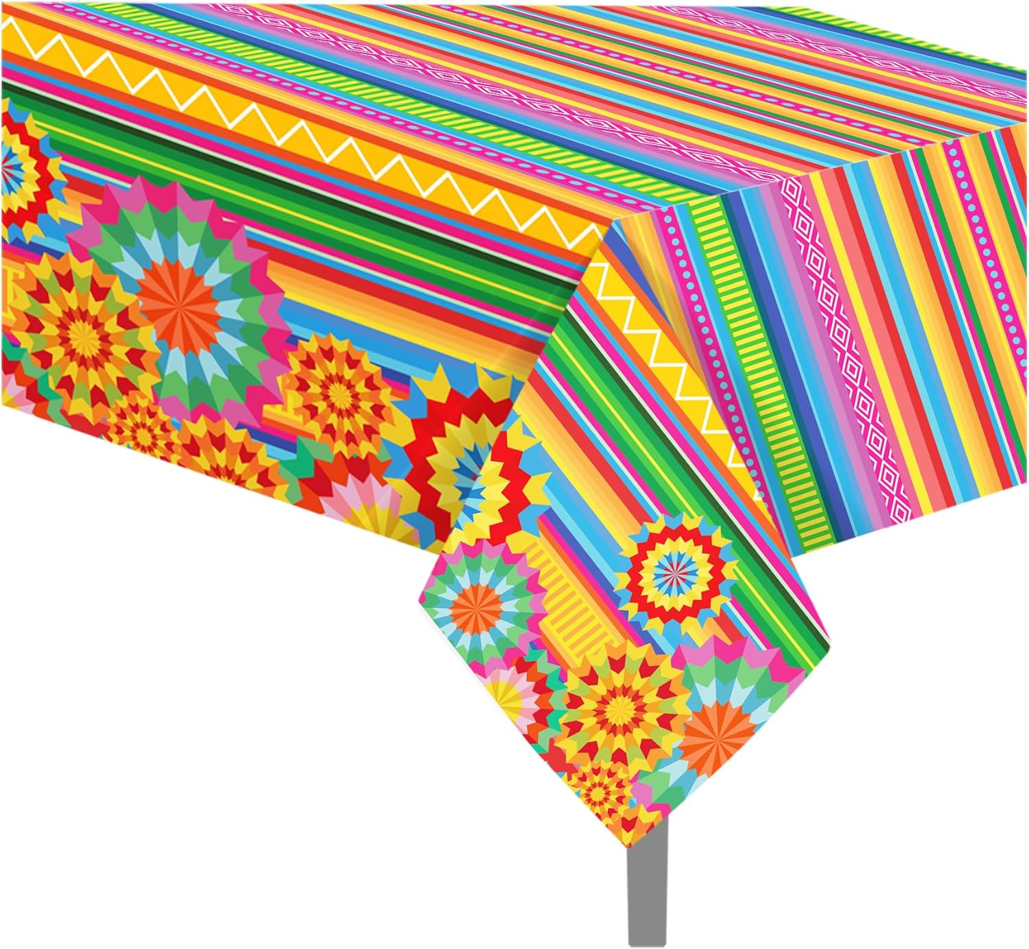 Lide Road 2 Pcs Mexico Fiesta Tablecloth 54x87In