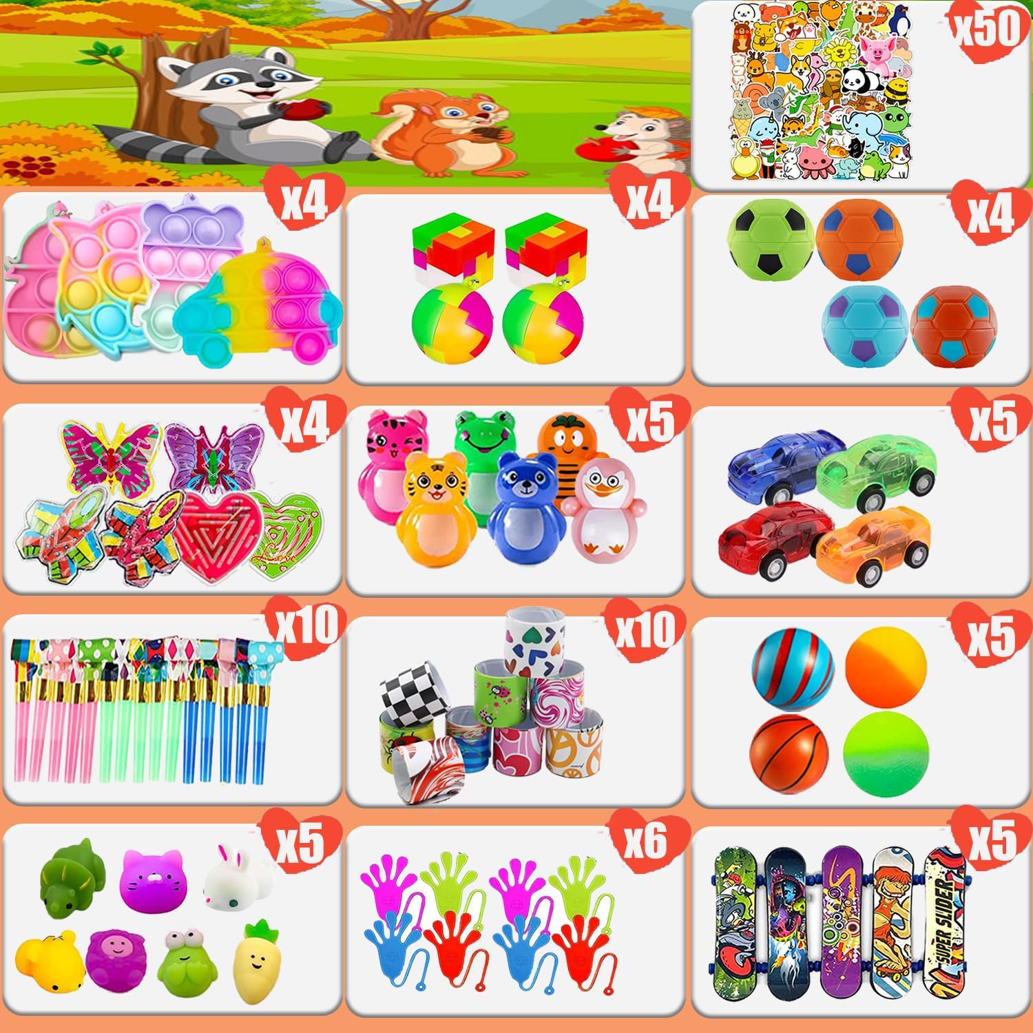117 Pcs Kids Party Favors Toy Set