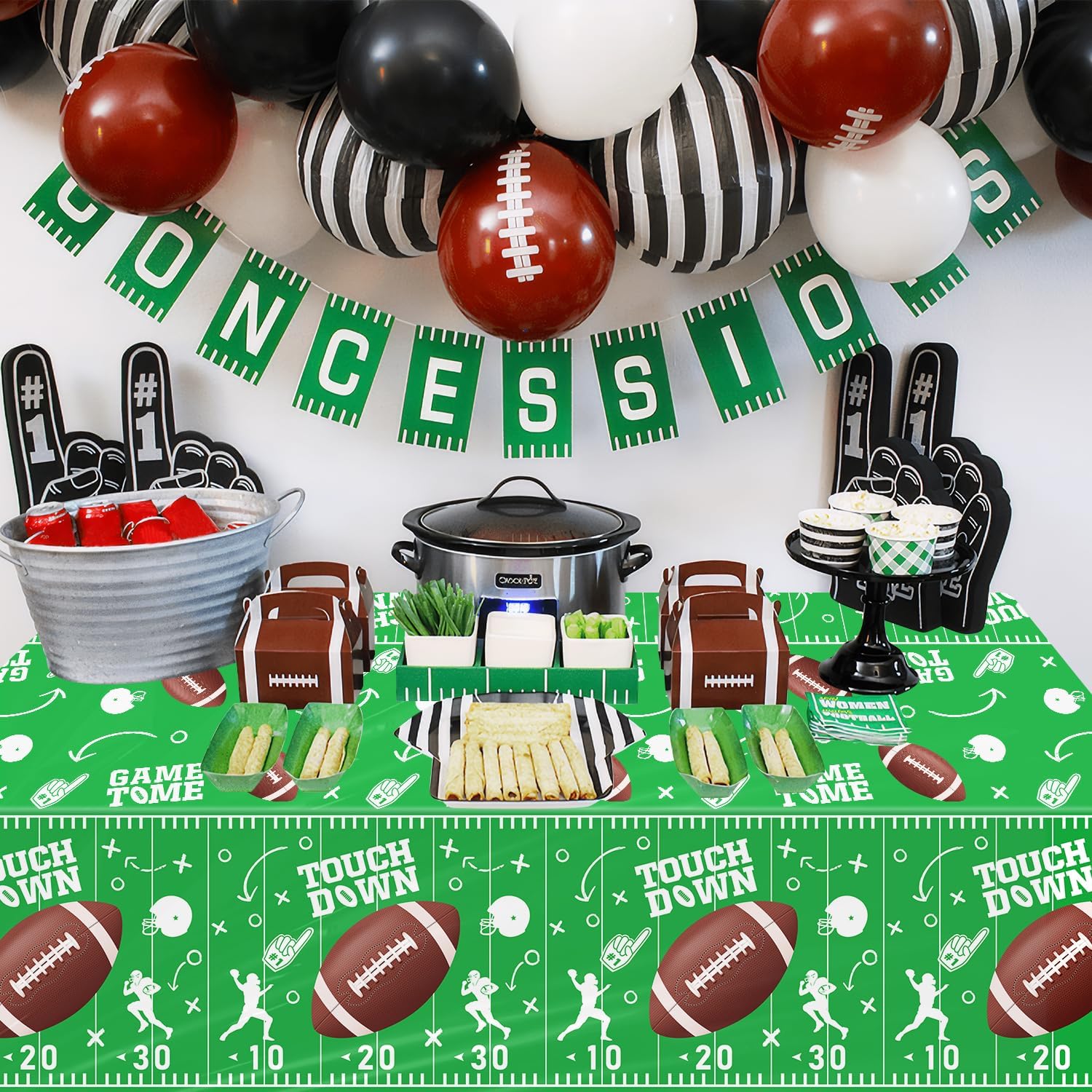 4 Pack Football Themed Tablecloths 51x86 Inch