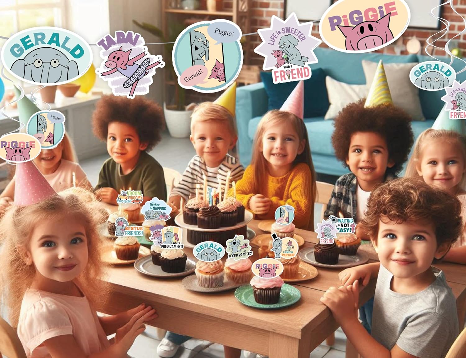 Elephant and Piggie Birthday Party Decor Set