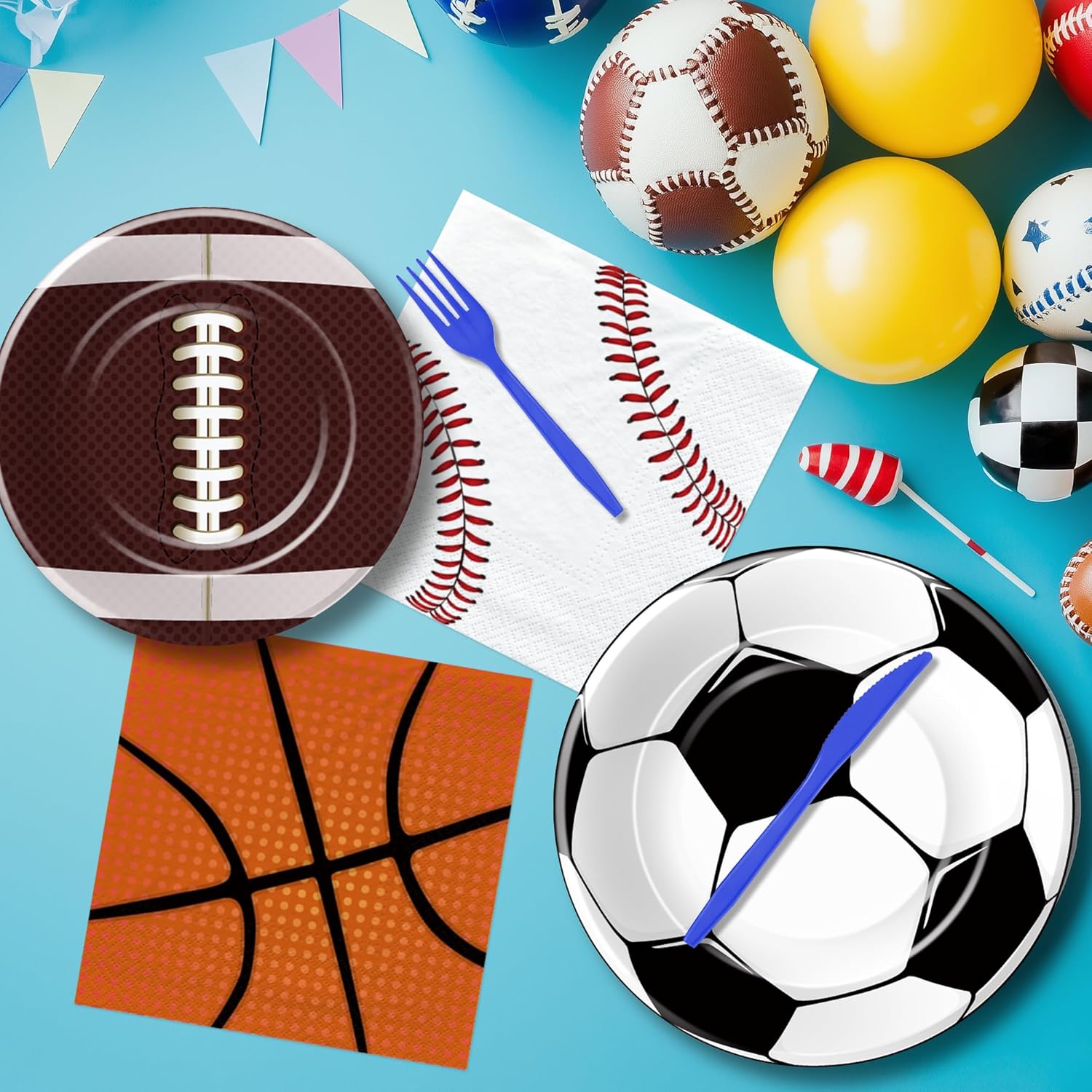 Sports Birthday Decorations Set for 24 Guests