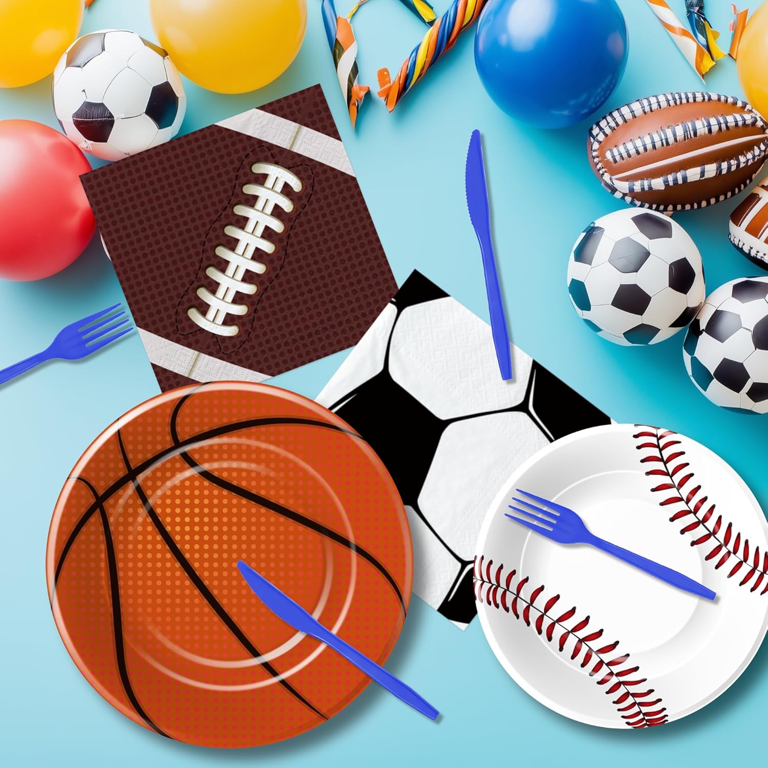 Sports Birthday Decorations Set for 24 Guests
