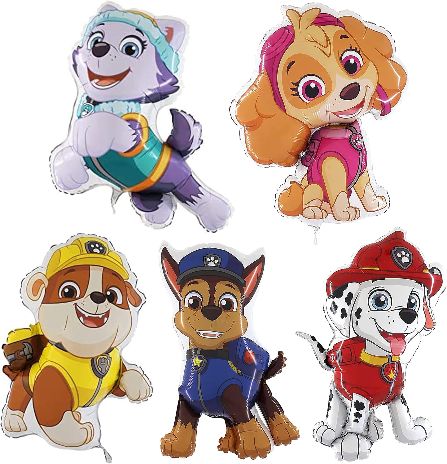 Toyland Pack Of 5 Paw Patrol Foil Balloons - Chase Everest Marshall Rubble Skye