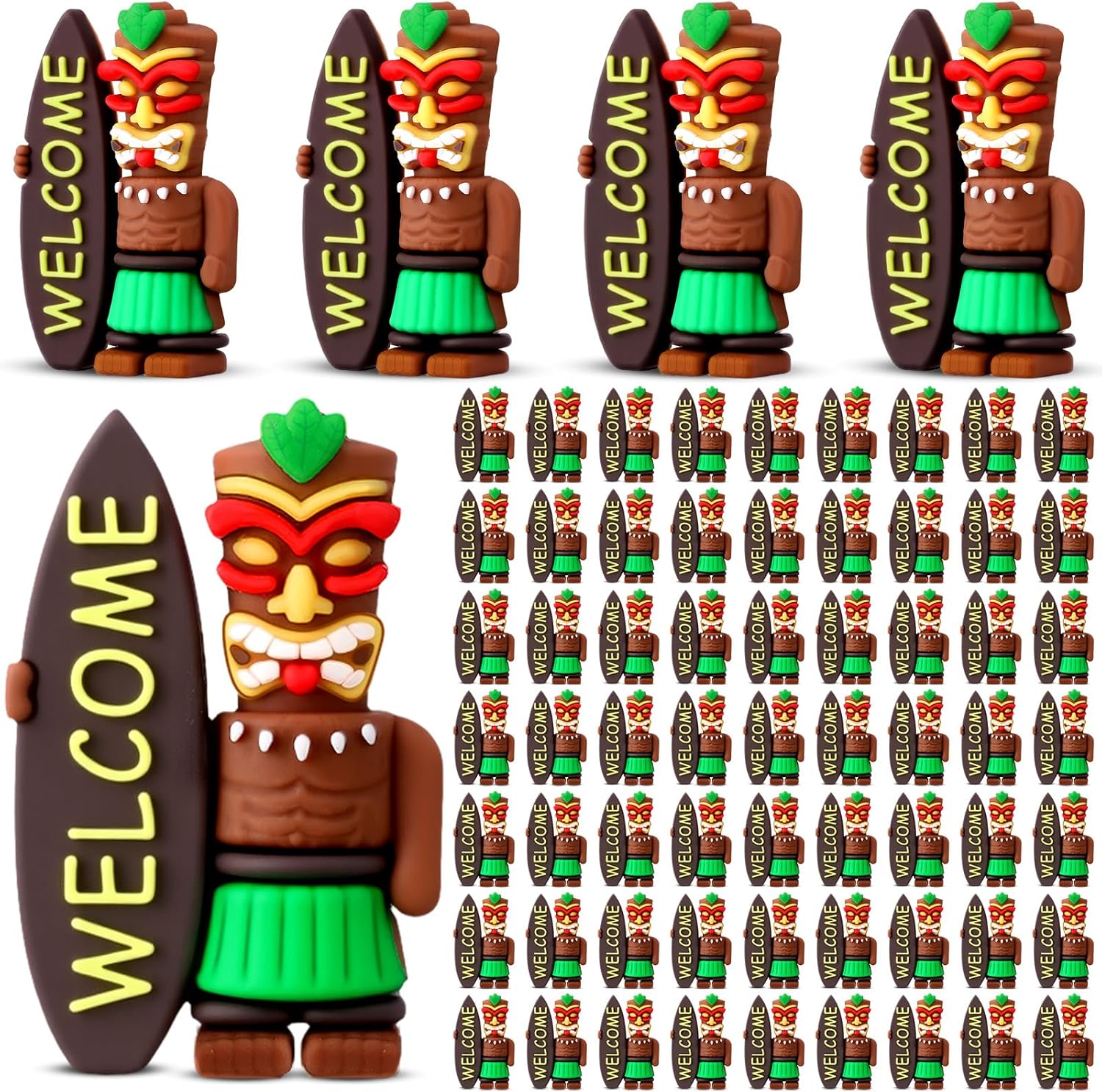 Thyle 50 Pcs Mini Tiki Figures for Party Decorations