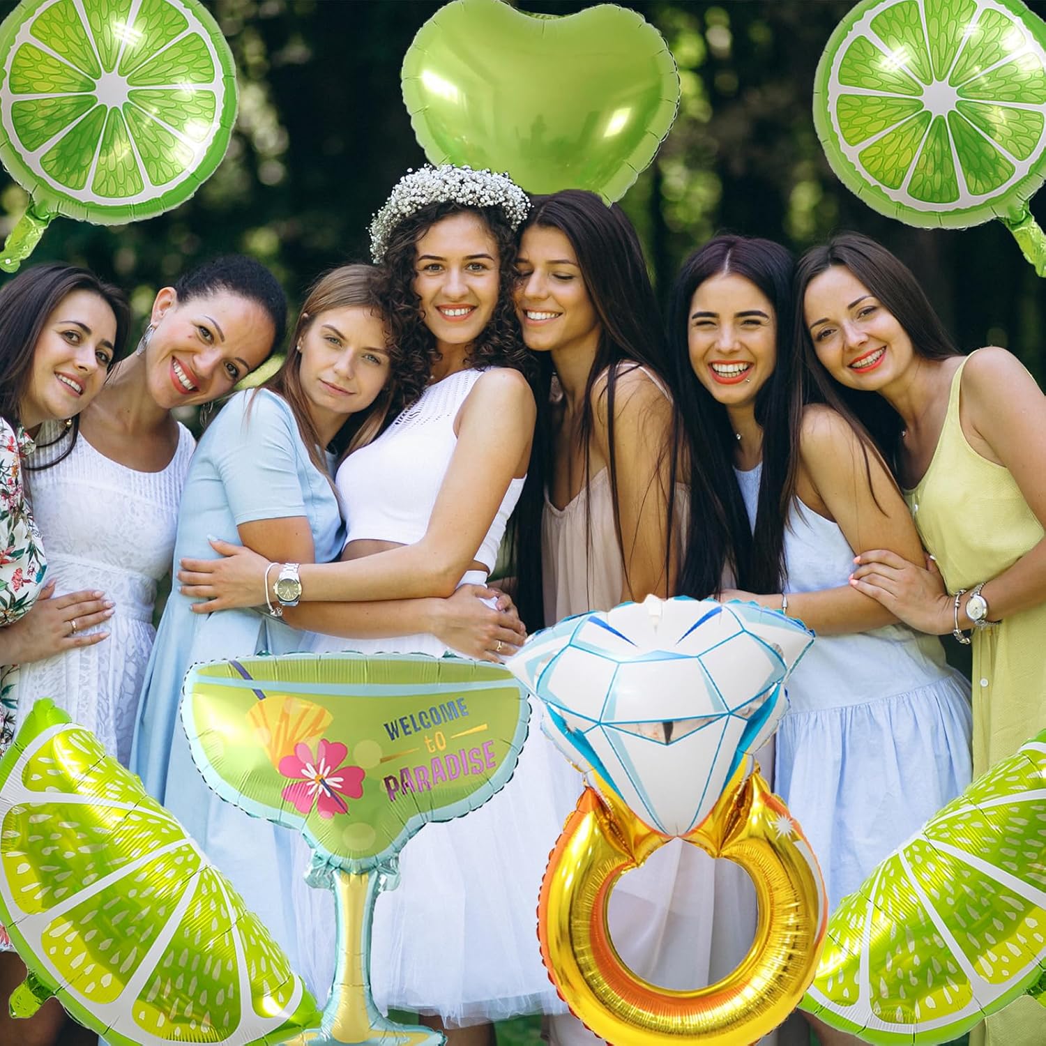 12 Pcs Margarita Matrimony Bachelorette Balloons