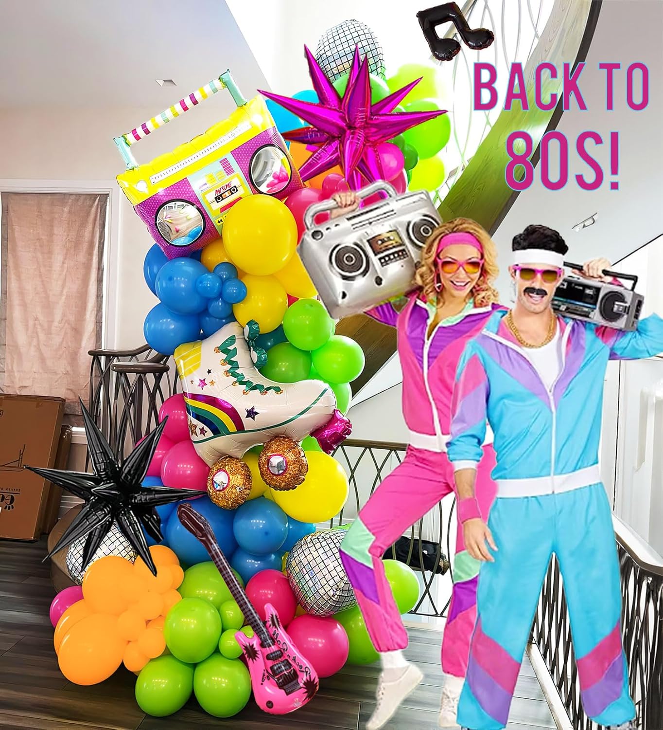 80s Music Themed Balloon Garland Kit 160pcs