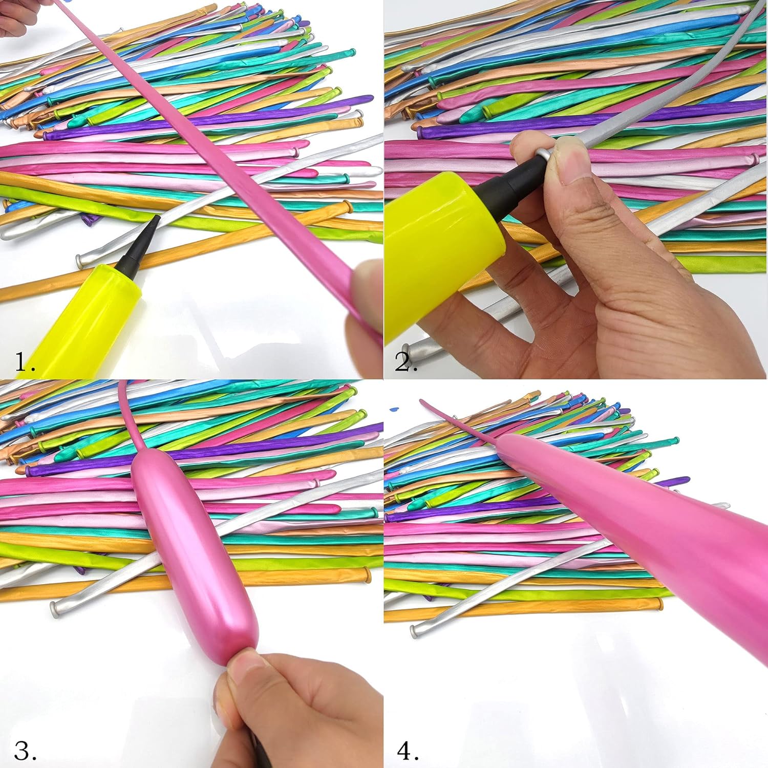 100pcs 260 Metallic Balloons Kit with Pump