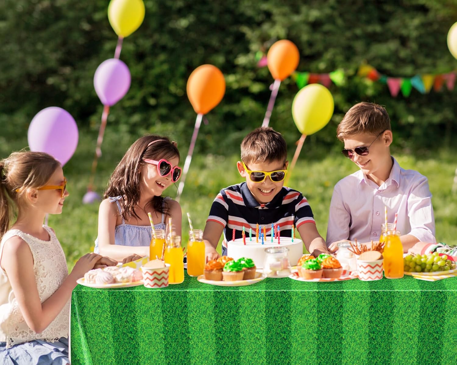 Buryeah 3 Pcs Soccer Themed Tablecloths 54x108 Inches