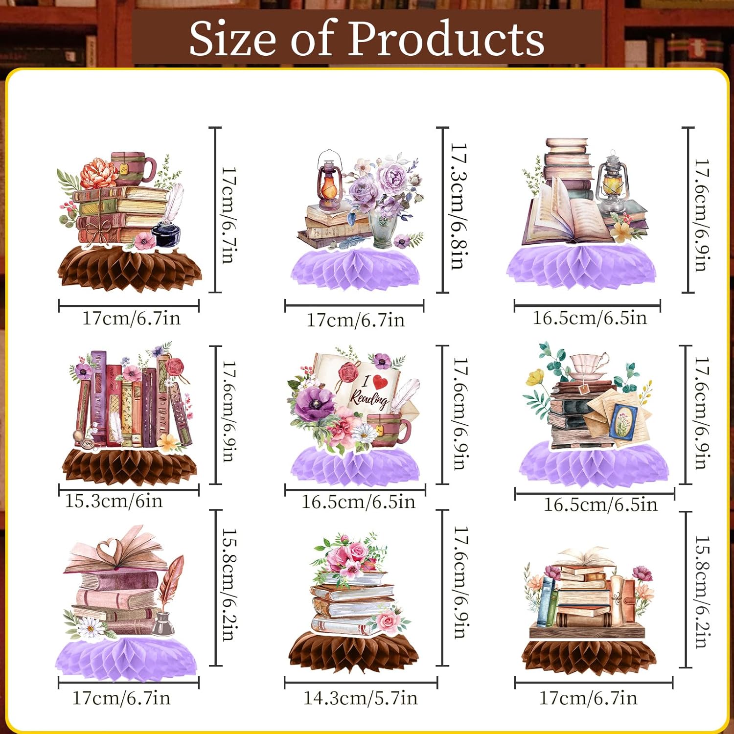 Lovarywow Book Themed Party Decorations 9PCS