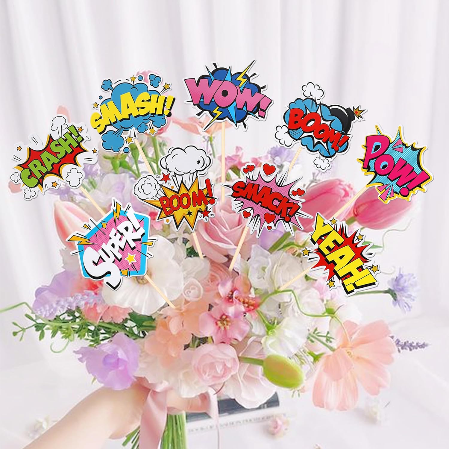 18 PCS Hero Themed Centerpiece Sticks for Party Decorations