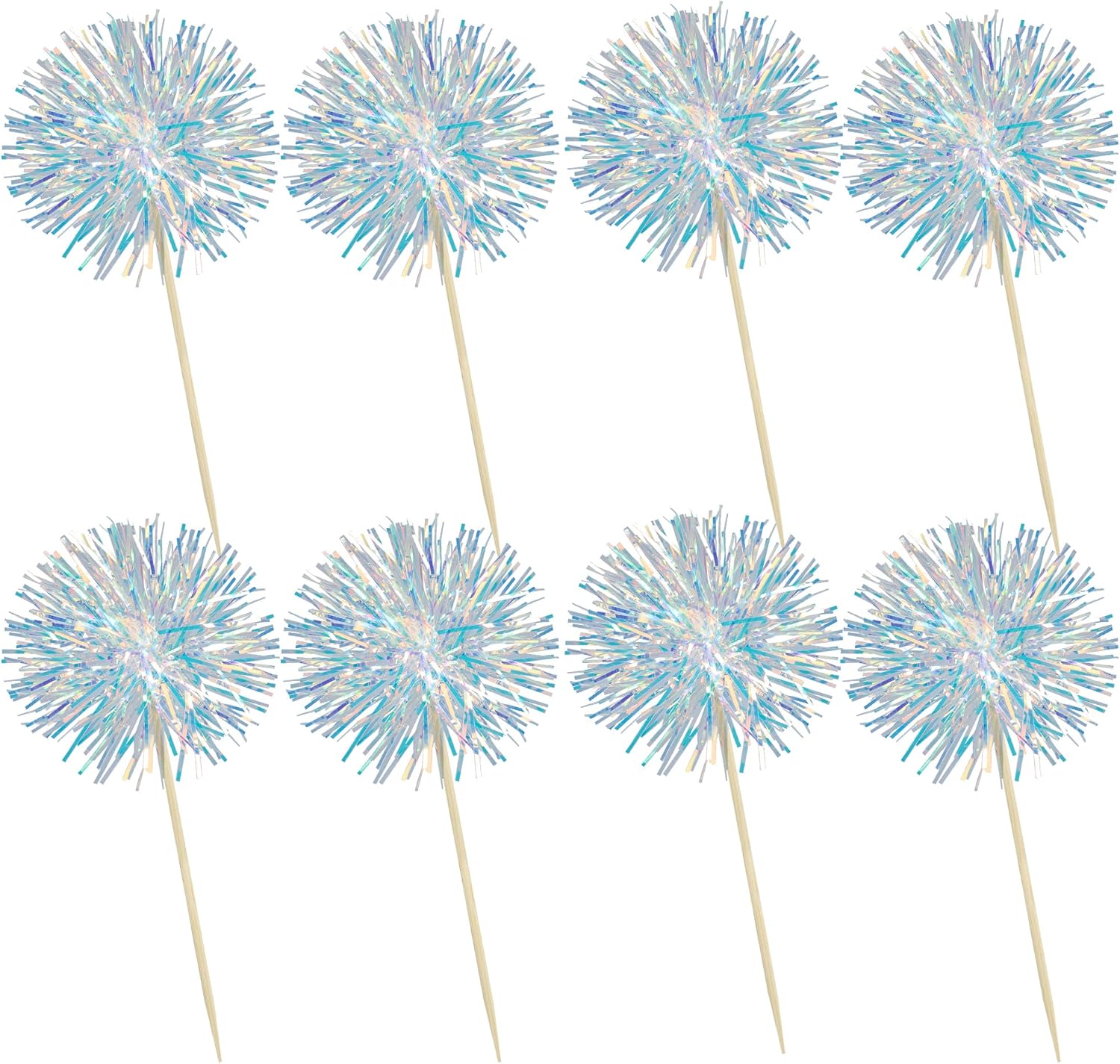 Ephlyn 30Pcs Foil Firework Cupcake Toppers Sparkle Decorations