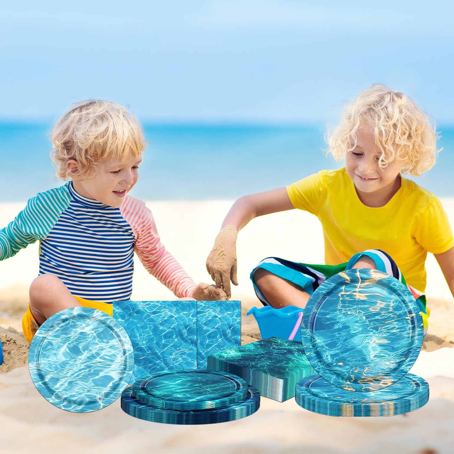 Ocean Themed Party Decor Tableware Set 60pcs
