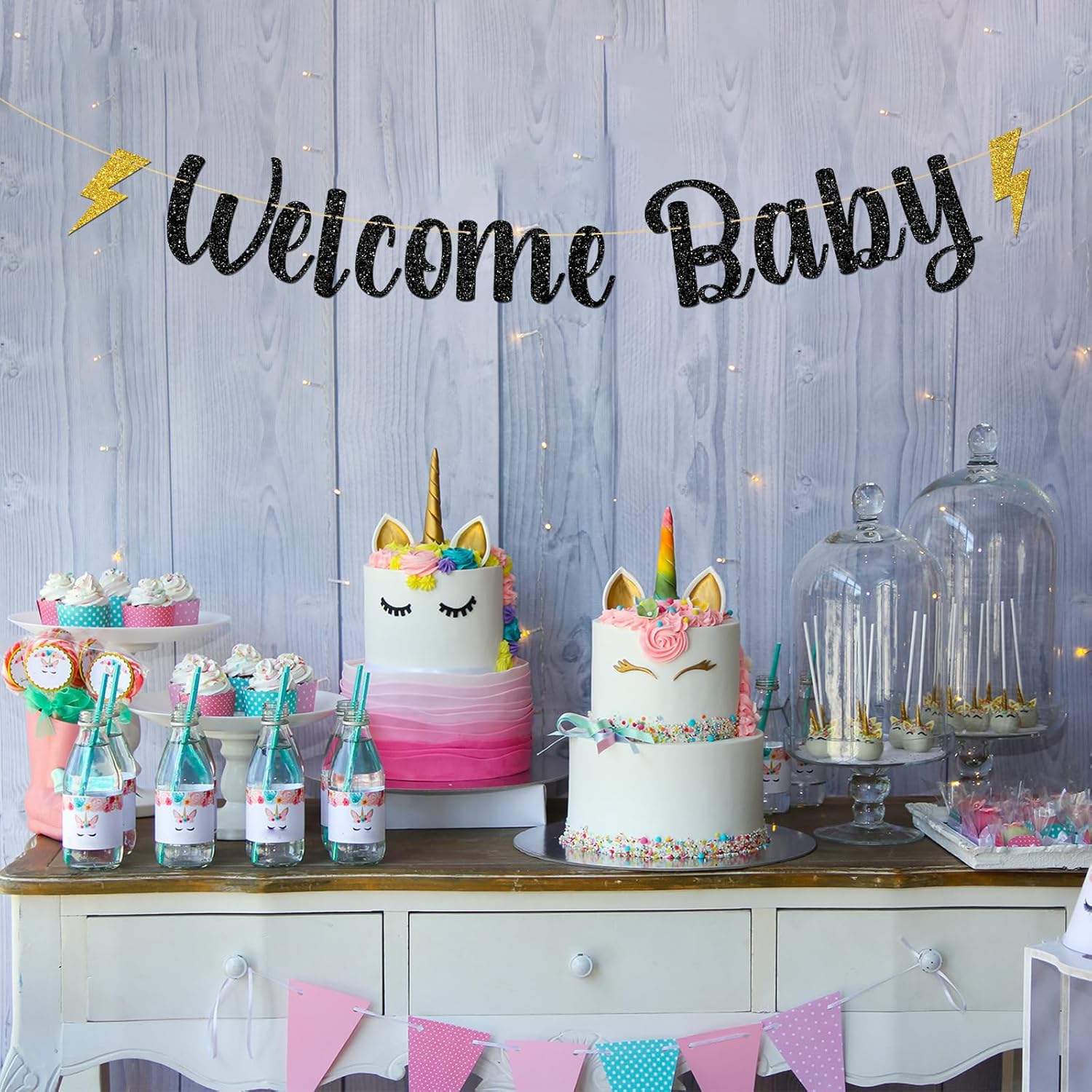 MonMon Craft Welcome Baby Mugle Banner Black Glitter