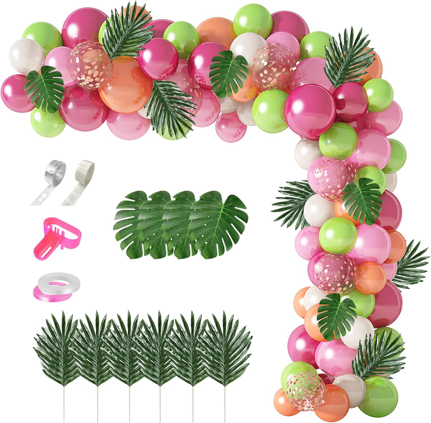 117Pcs Tropical Balloon Arch Garland Kit