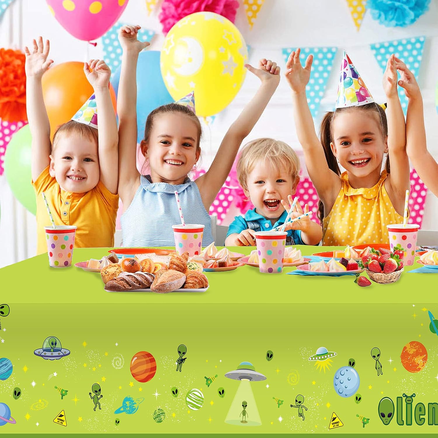 Alien UFO Table Cover for Birthday Parties