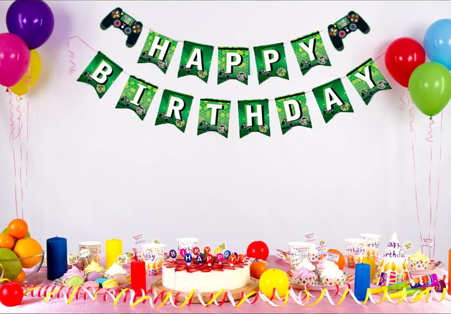 Game Theme Birthday Banner for Kids and Adults