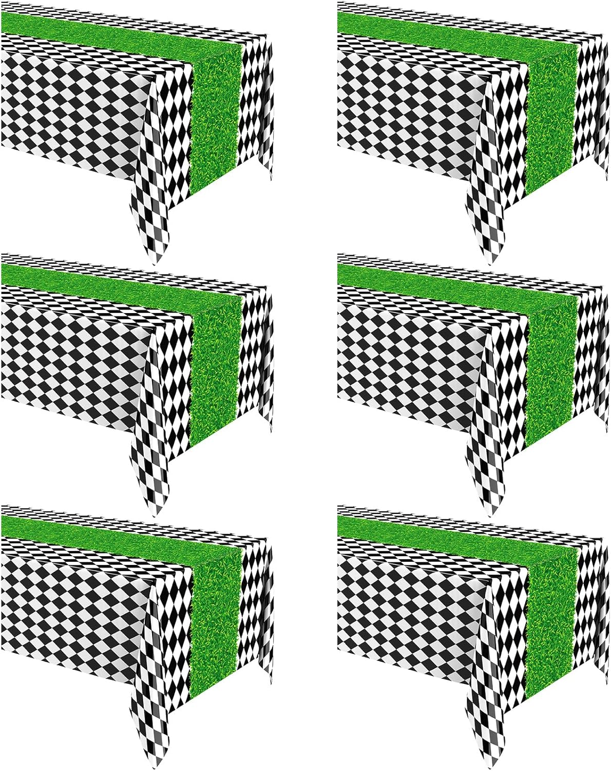 Oudain 3 Pcs Wonderland Checkered Tablecloth