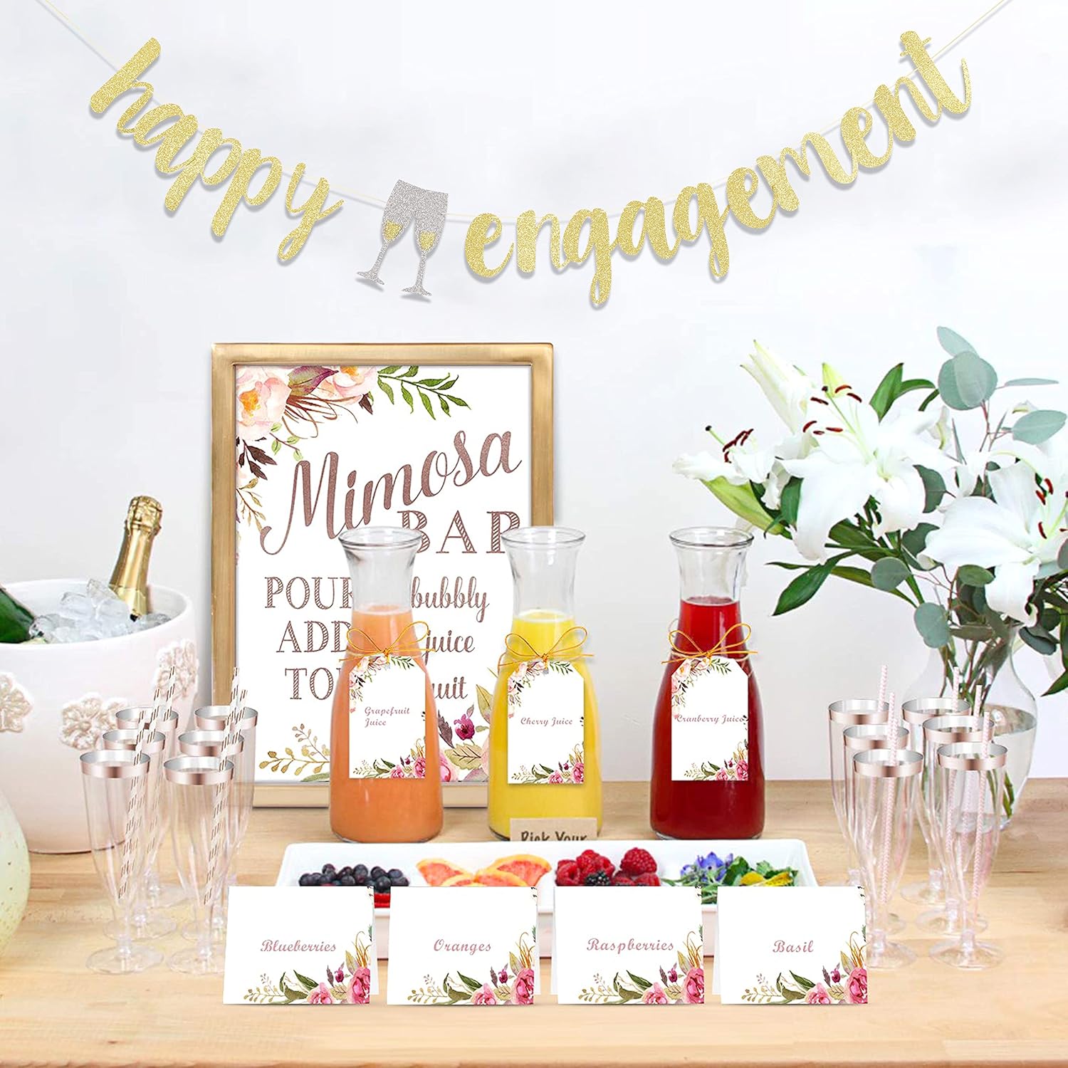 Happy Engagement Banner - Party Decor for Wedding Shower