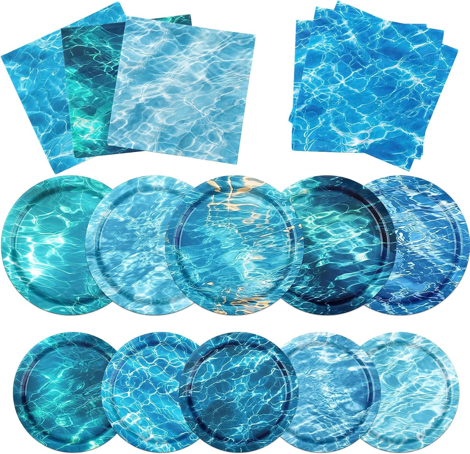 Ocean Themed Party Decor Tableware Set 60pcs