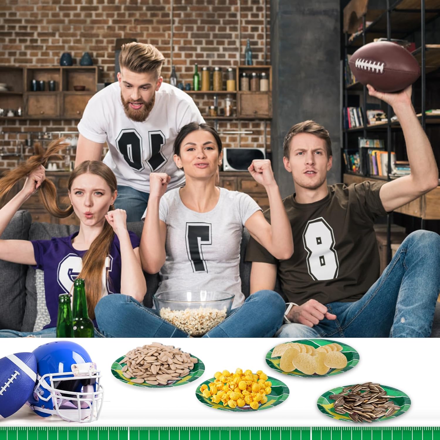 BOXOB Football Table Cloth 3pcs 54x108 Inch