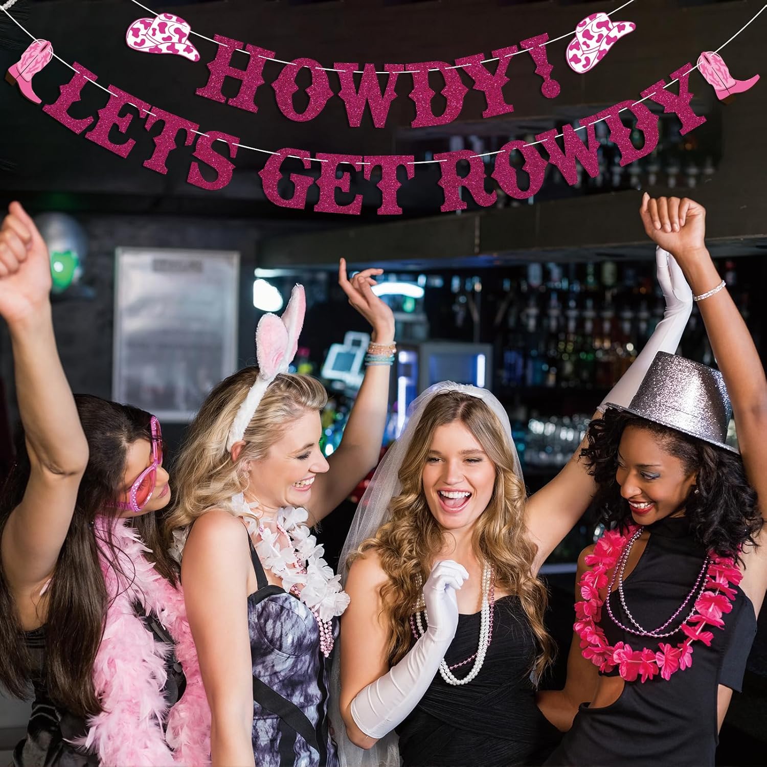 Howdy Lets Get Rowdy Cowgirl Party Decor Banner