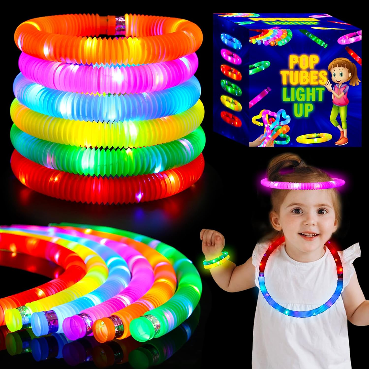 24 pcs Glow Sticks Camping Essentials for Kids
