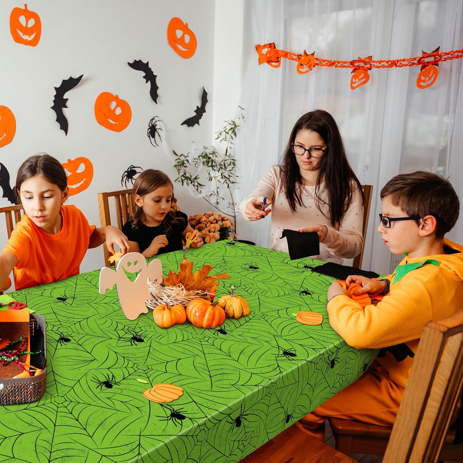 TREWAVE 3 Pack Halloween Spiderweb Tablecloth
