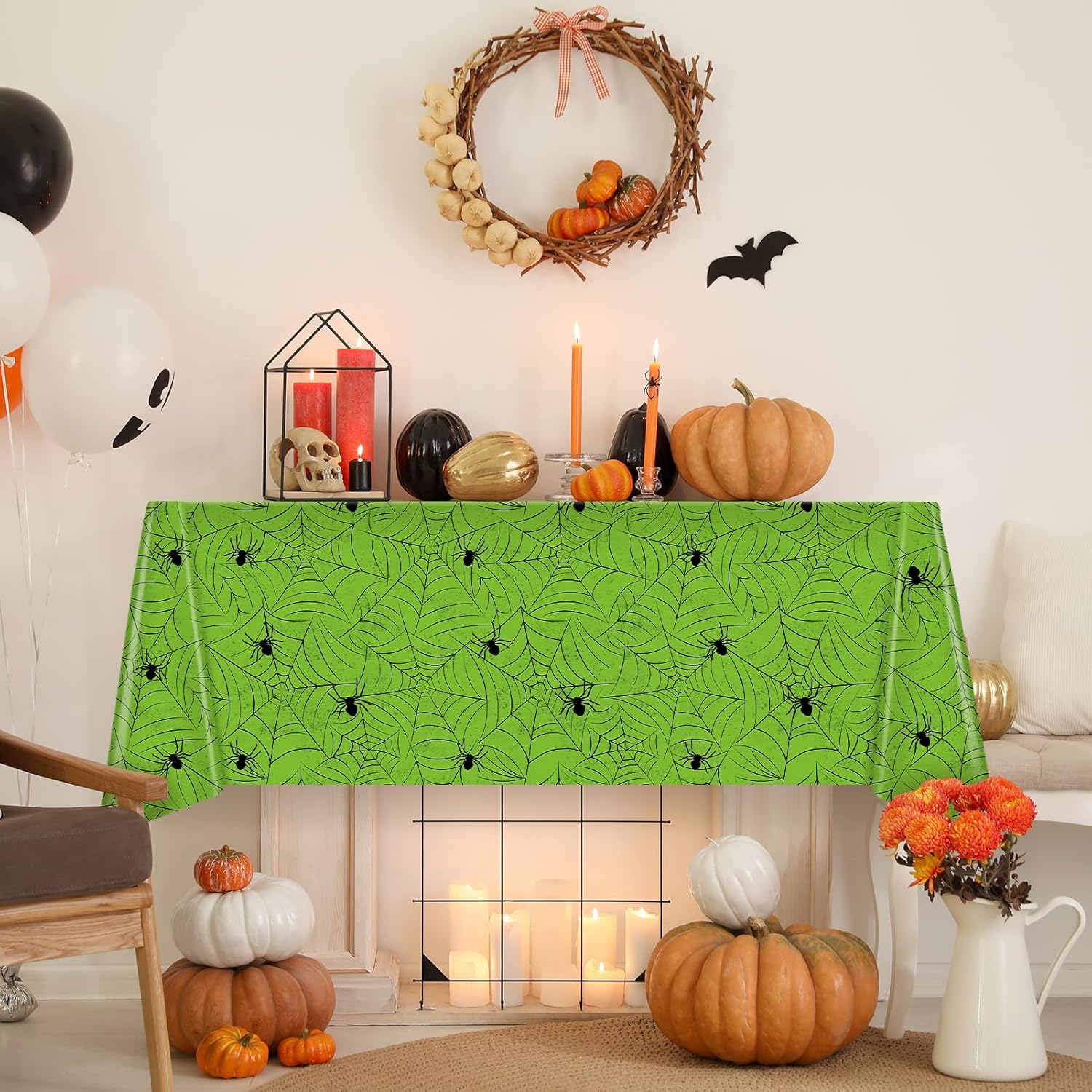 TREWAVE 3 Pack Halloween Spiderweb Tablecloth