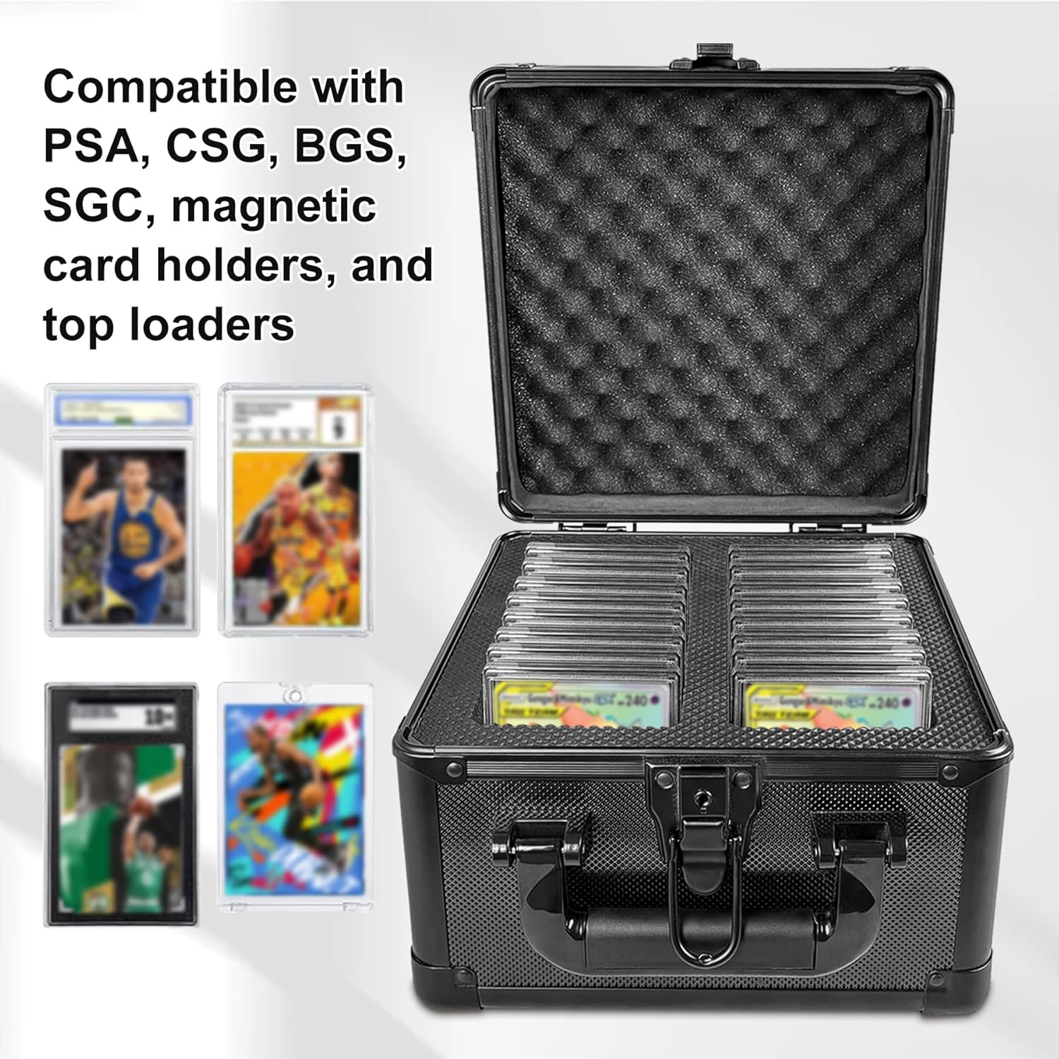 Aluminum Alloy Graded Card Storage Box with Silver Finish