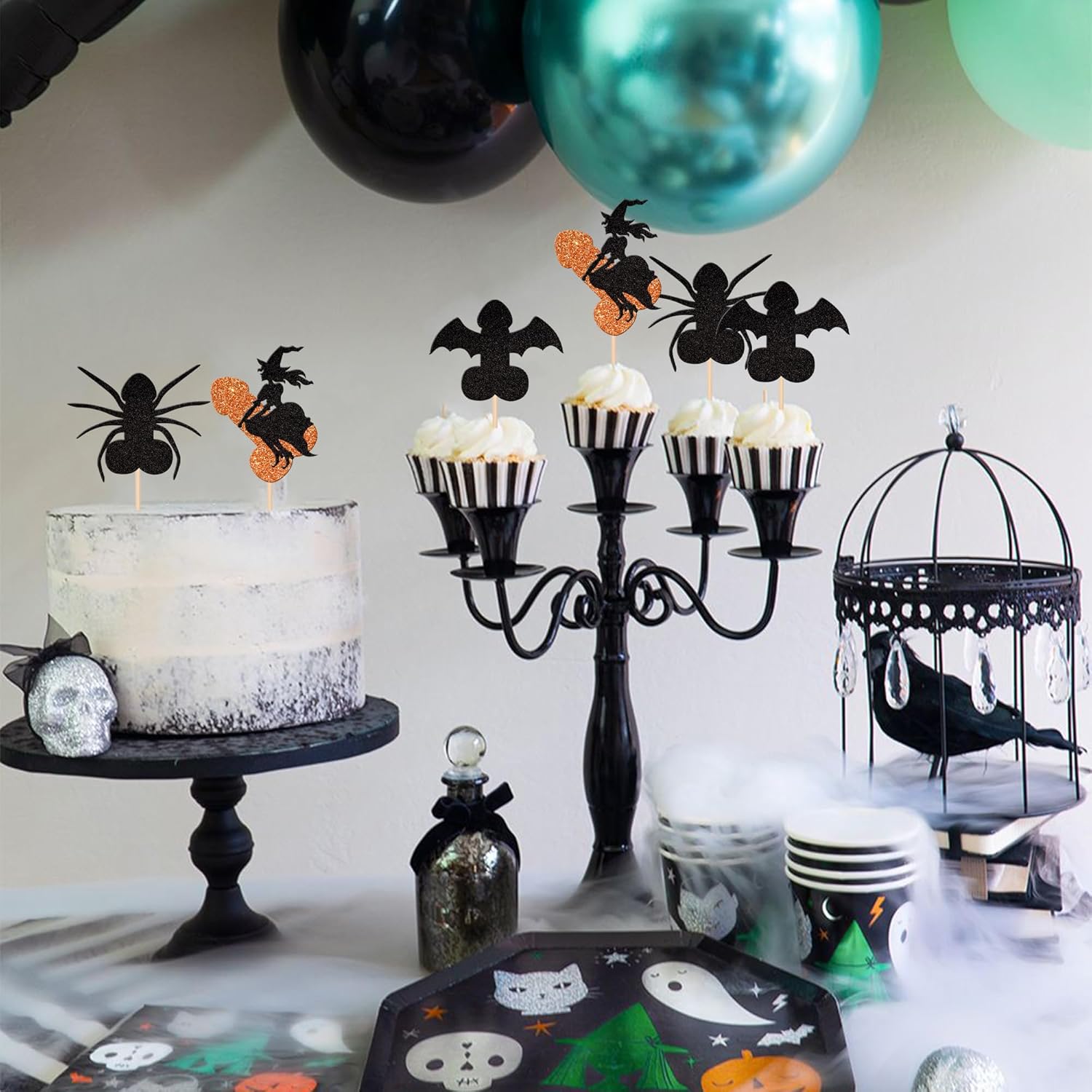 ZHUOWEISM 24 Pc Halloween Cupcake Toppers Decorations