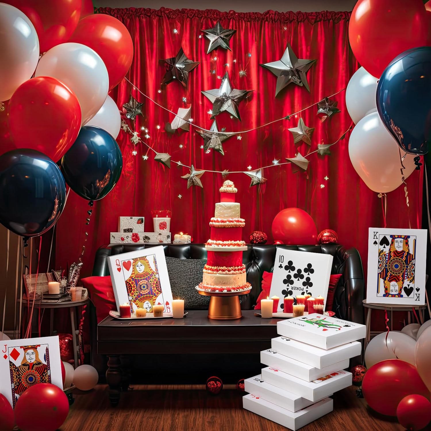 24 Pcs Casino Poker Card Centerpieces Party Decorations