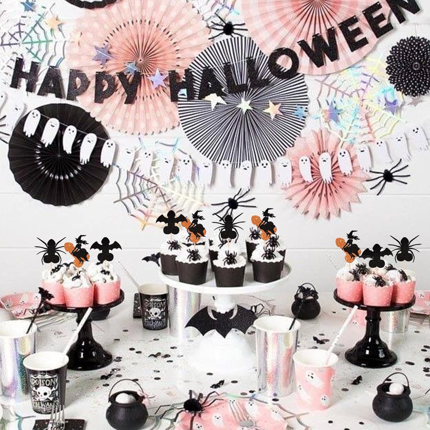 ZHUOWEISM 24 Pc Halloween Cupcake Toppers Decorations
