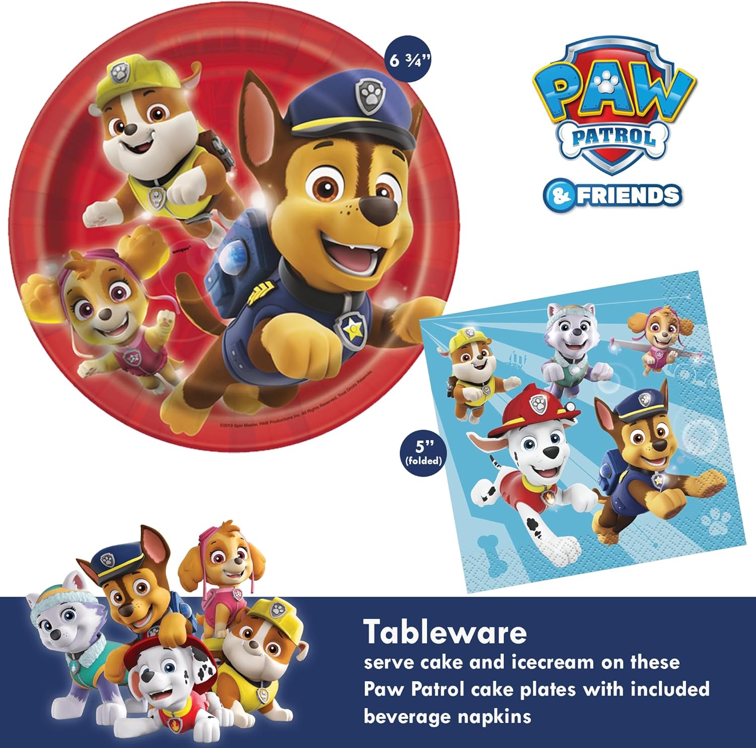 Paw Patrol Birthday Party Supplies Bundle Serves 16 Guests