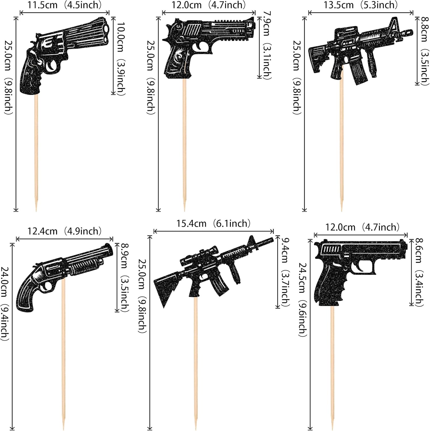 12PCS Gun Centerpiece Sticks for Party Decorations