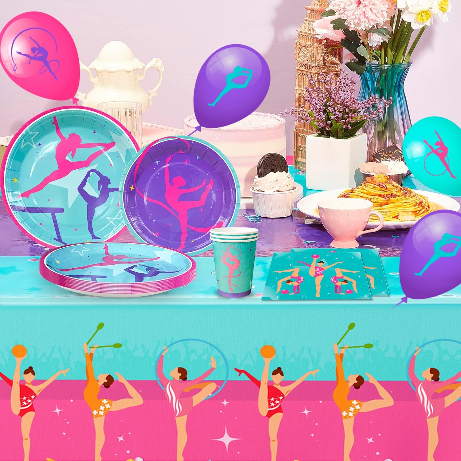 Gymnastics Birthday Party Decorations Set