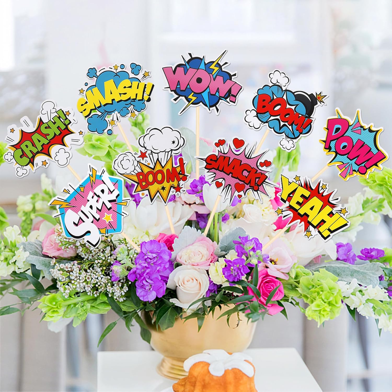 18 PCS Hero Themed Centerpiece Sticks for Party Decorations