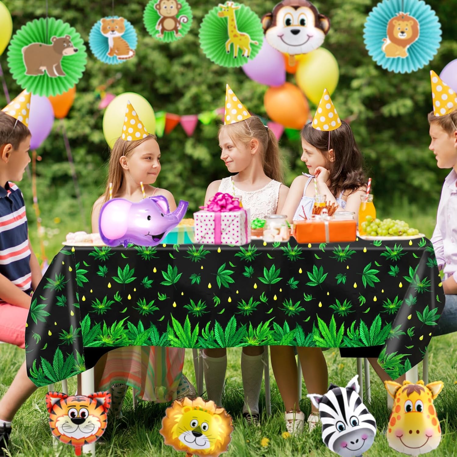 PHOGARY 2 Pieces Weed Tablecloth for Parties