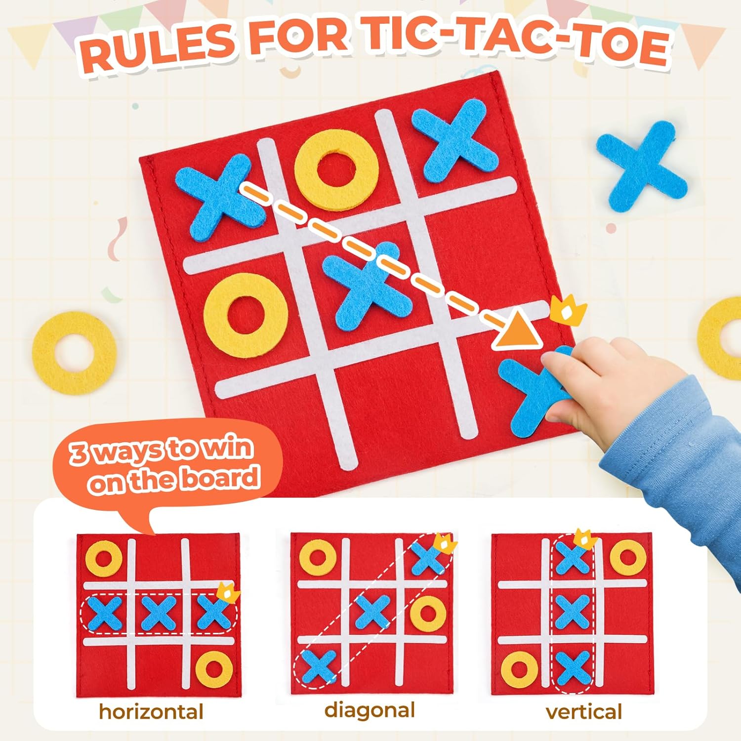 JoyCat Tic Tac Toe Game Set for Kids and Family