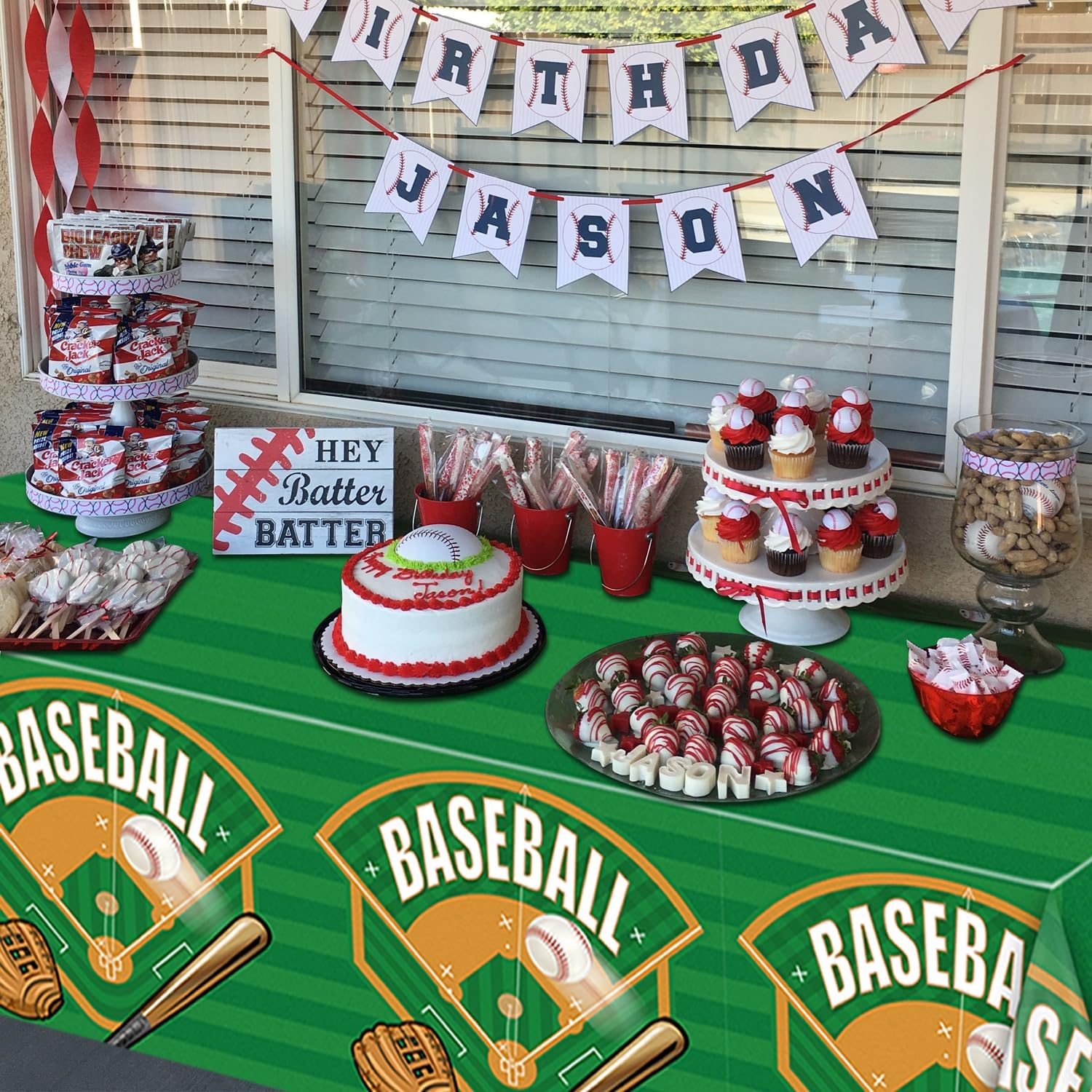 4-Pack Baseball Tablecloths for Theme Parties