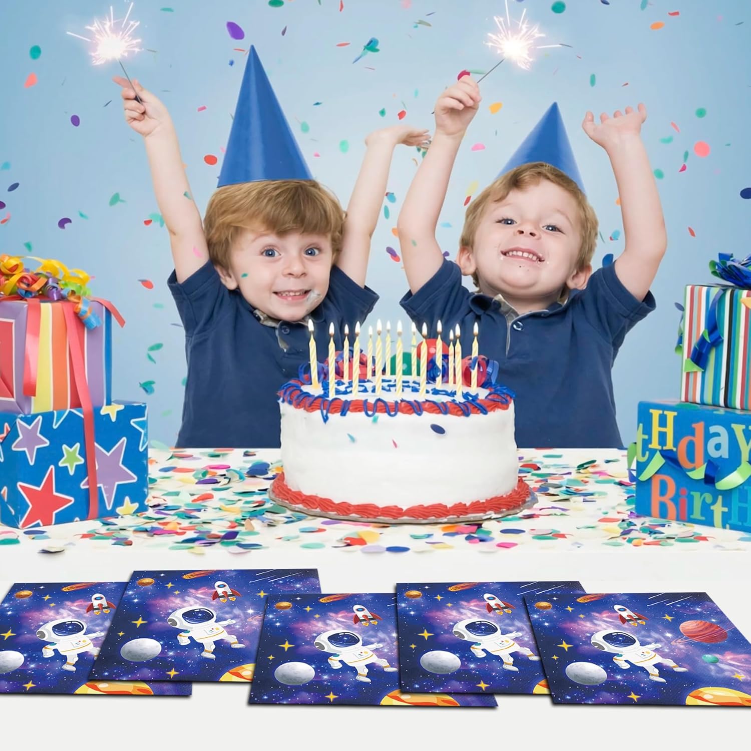 40Pcs Outer Space Themed Party Napkins