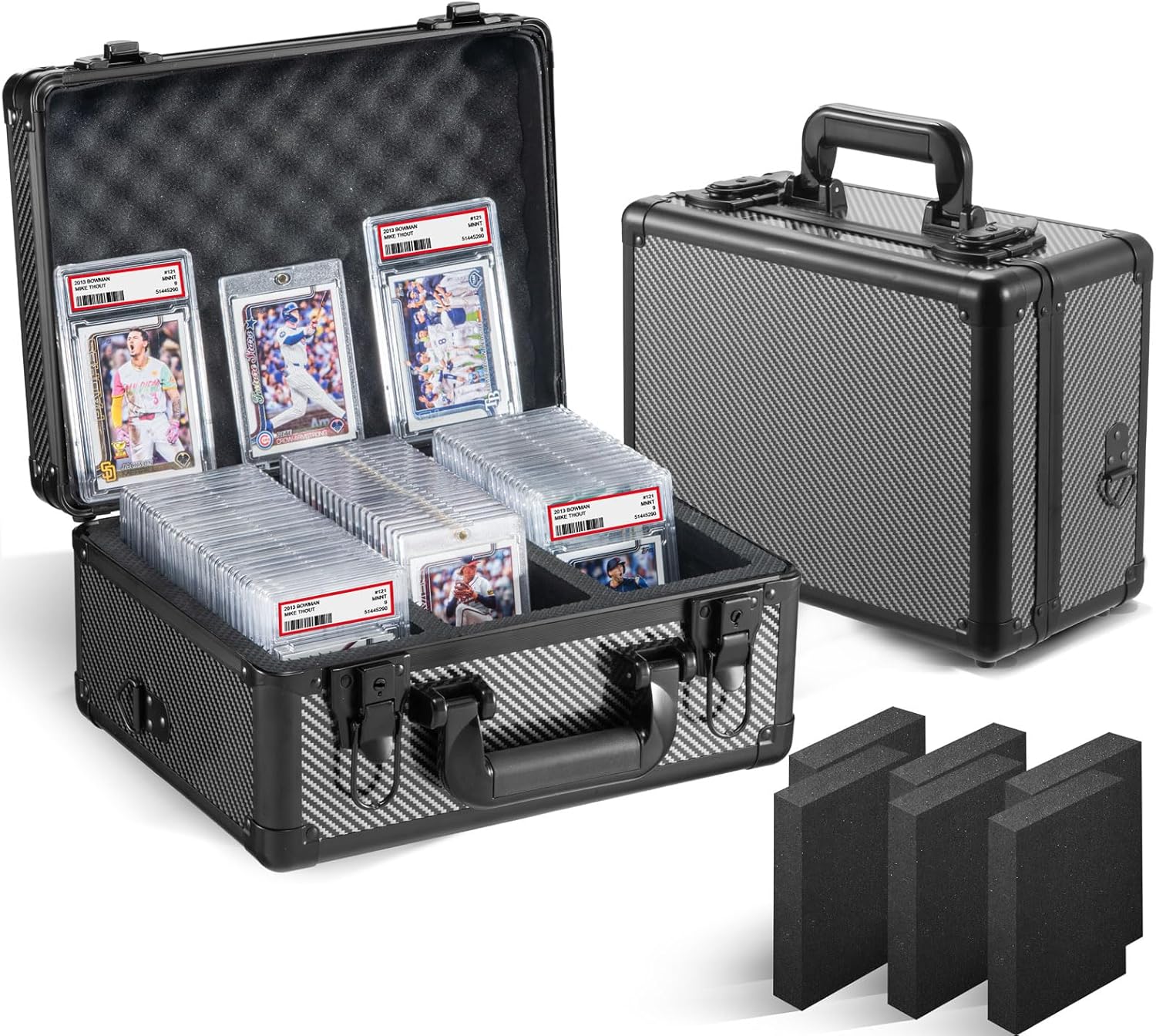 Vollicaifit Graded Card Storage Case 3 Row Holder Box