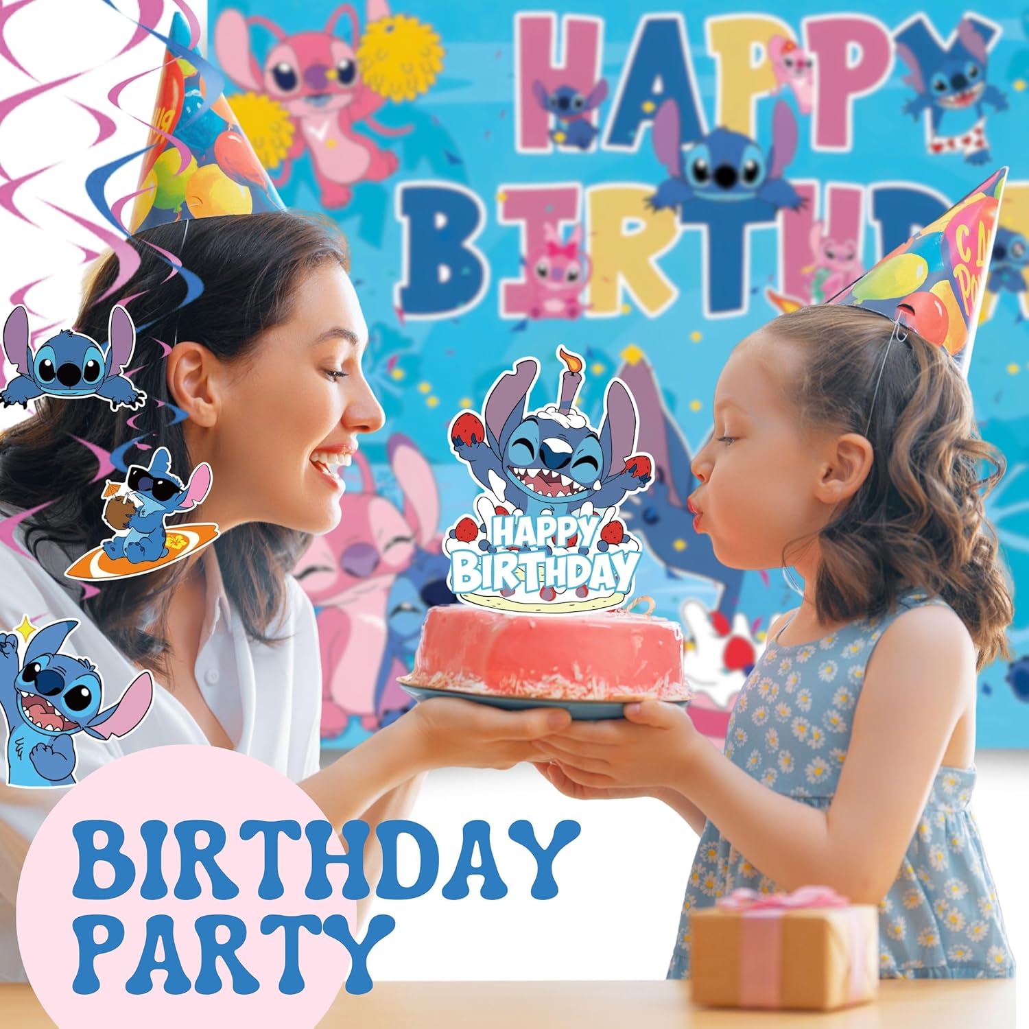 Cartoon Birthday Party Decor Set with Balloons and Streamers