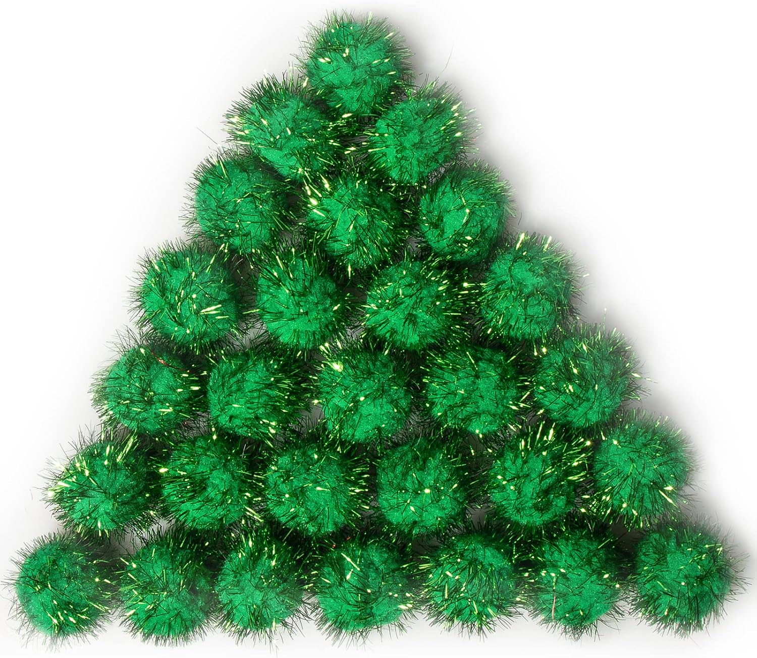 VAPKER 30 Piece 15 Inch Green Sparkle Balls Cat Toy