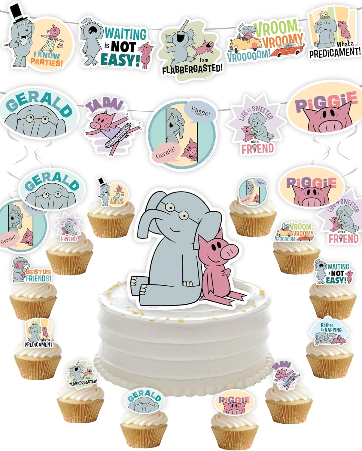 Elephant and Piggie Birthday Party Decor Set