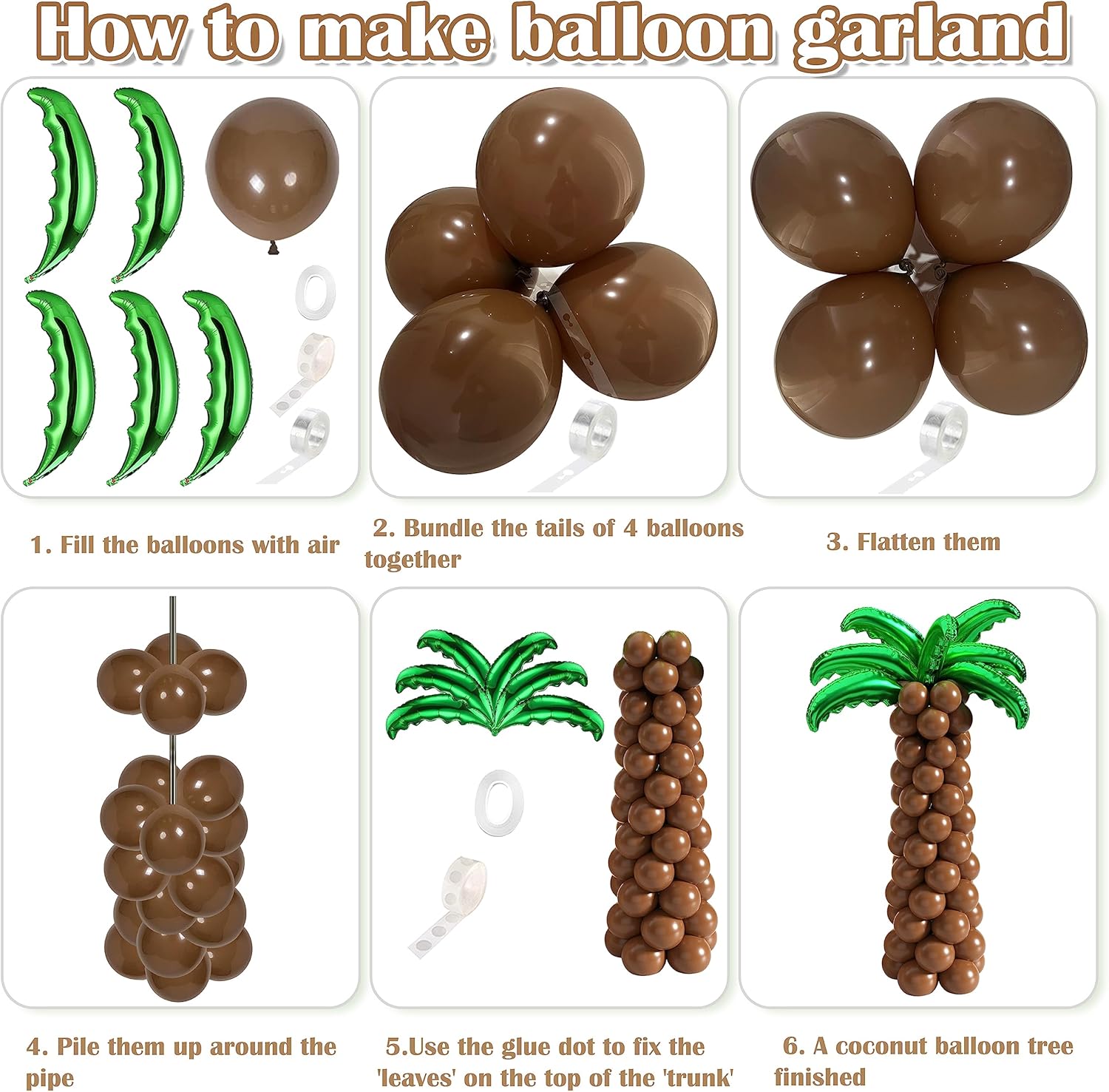 Tropical Luau Balloons Arch Garland Kit for Hawaiian Parties